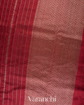 Deep Maroon Striped Pure Raw Silk Handloom Saree