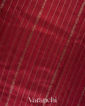 Deep Maroon Striped Pure Raw Silk Handloom Saree