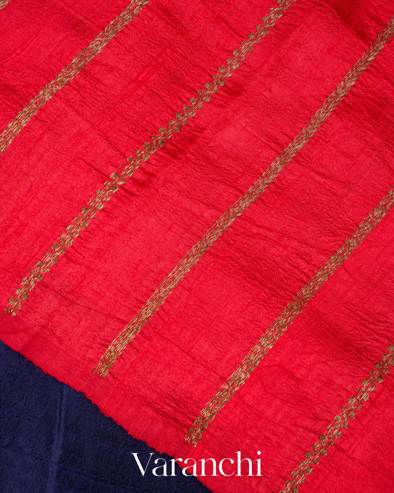 Navy Blue Borderless Pure Raw Silk Handloom Saree