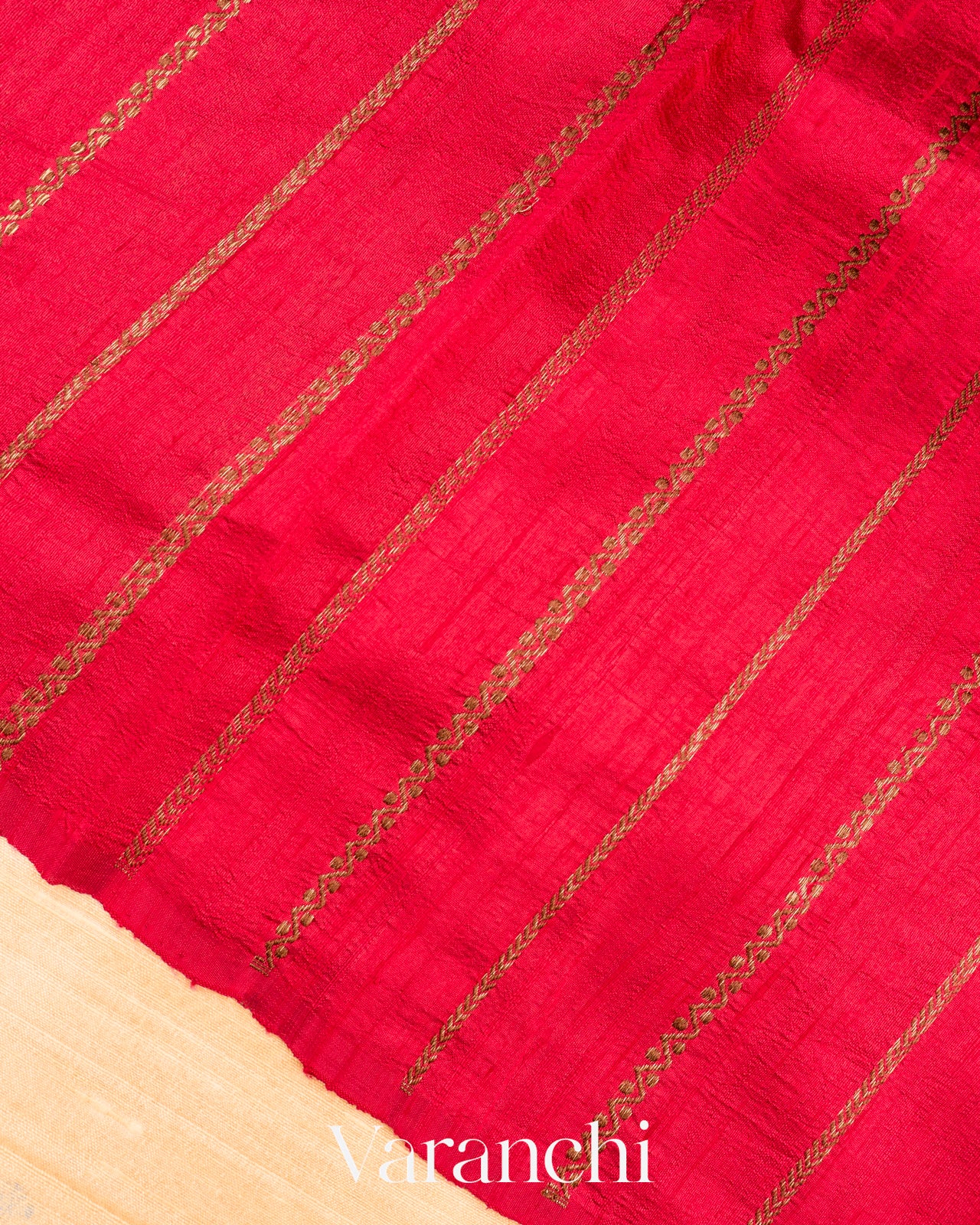Off-White Borderless Pure Raw Silk Handloom Saree