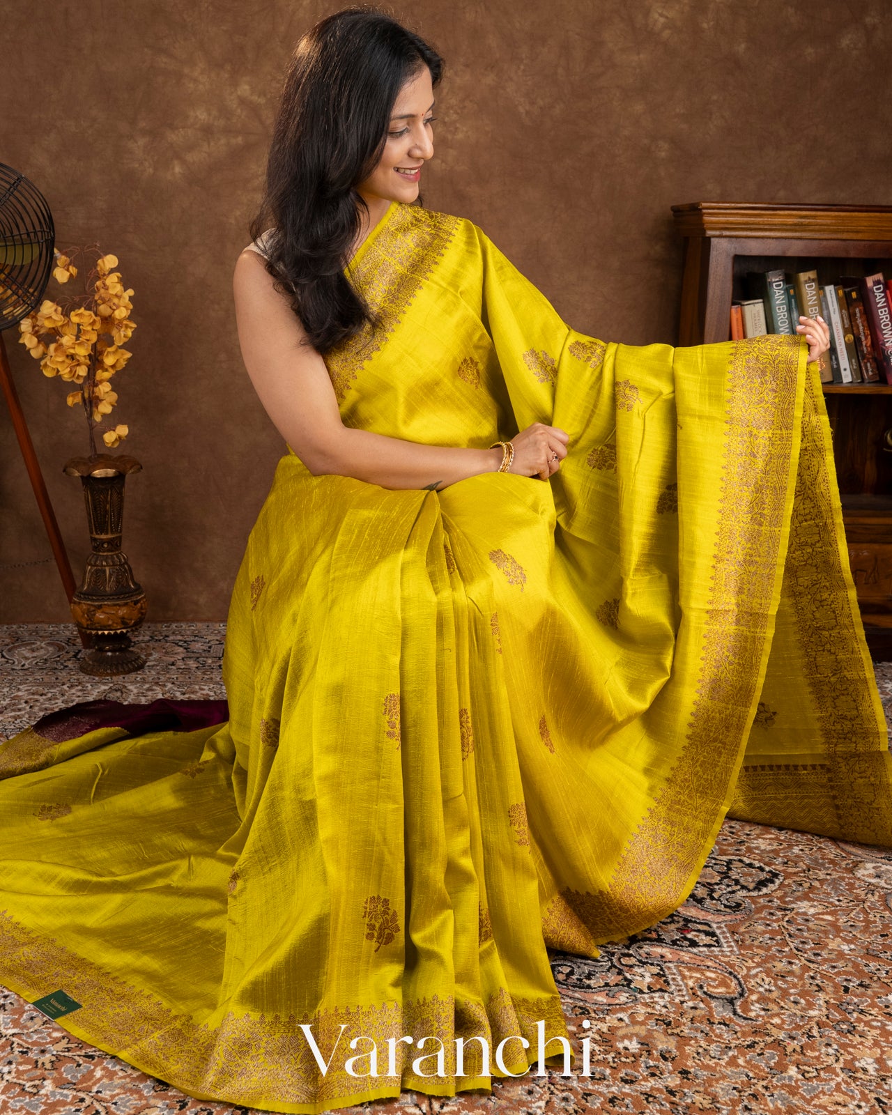 Mustard Yellow Pure Raw Silk Handloom Saree