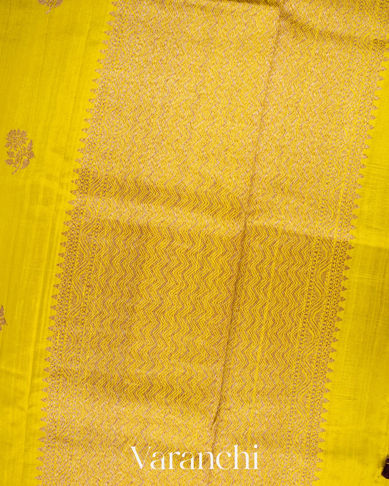 Mustard Yellow Pure Raw Silk Handloom Saree