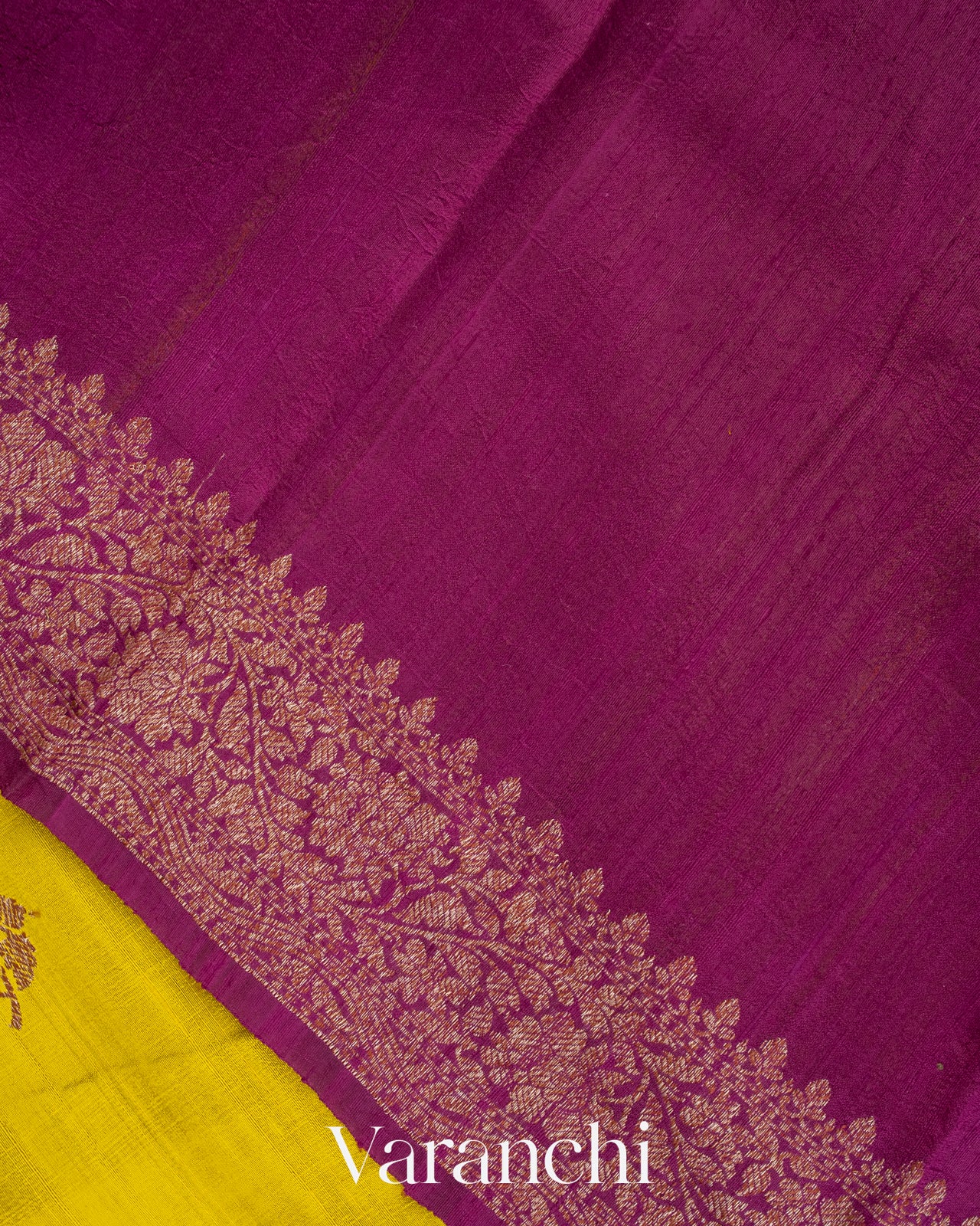 Mustard Yellow Pure Raw Silk Handloom Saree
