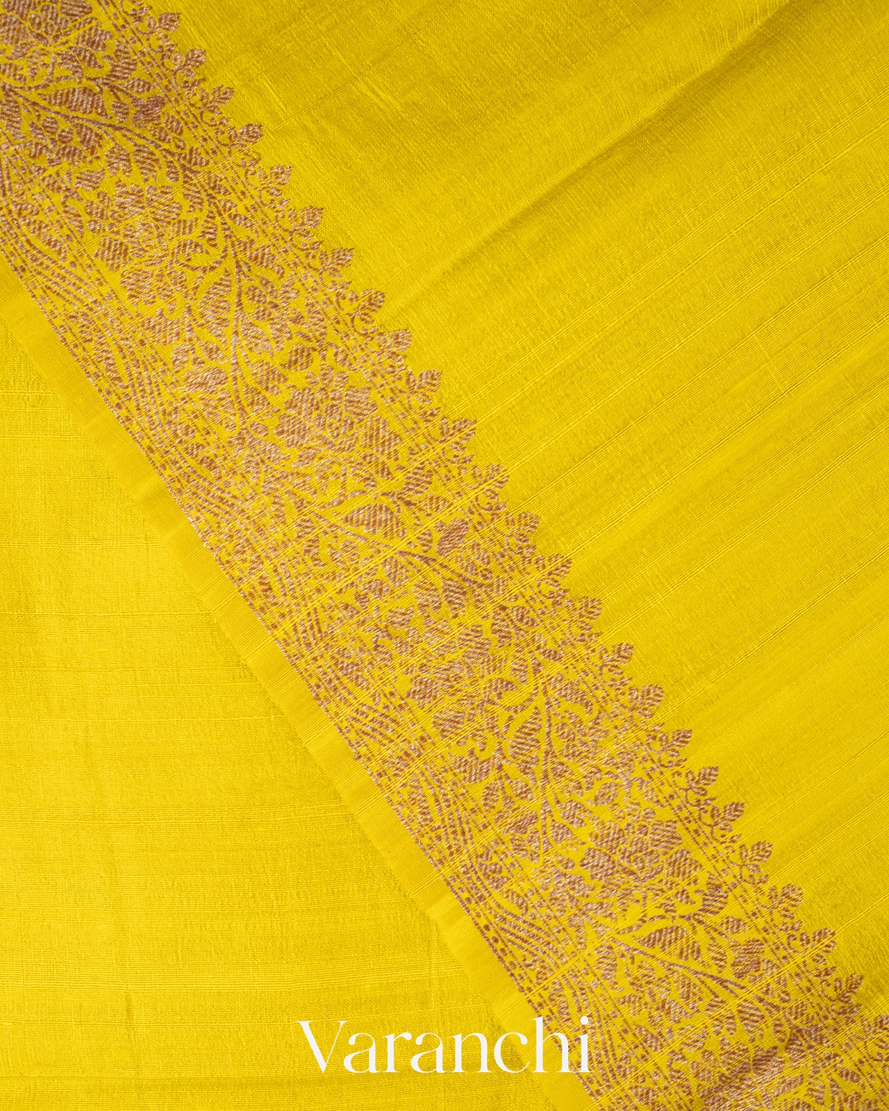 Mustard Yellow Pure Raw Silk Handloom Saree