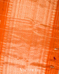 Burnt Orange Checks Raw Silk Handloom Saree 