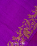 Purple and Rani Pink Ombre-Dyed Pure Raw Silk Handloom Saree