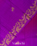 Purple and Rani Pink Ombre-Dyed Pure Raw Silk Handloom Saree