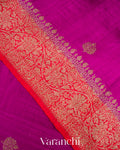 Magenta Pure Raw Silk Handloom Saree