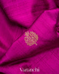 Magenta Pure Raw Silk Handloom Saree