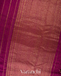 Royal Plum Borderless Striped Pure Raw Silk Handloom Saree