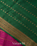 Royal Plum Borderless Striped Pure Raw Silk Handloom Saree