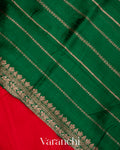 Ruby Red Raw Silk Handloom Saree 