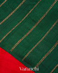 Red Borderless Pure Raw Silk Handloom Saree