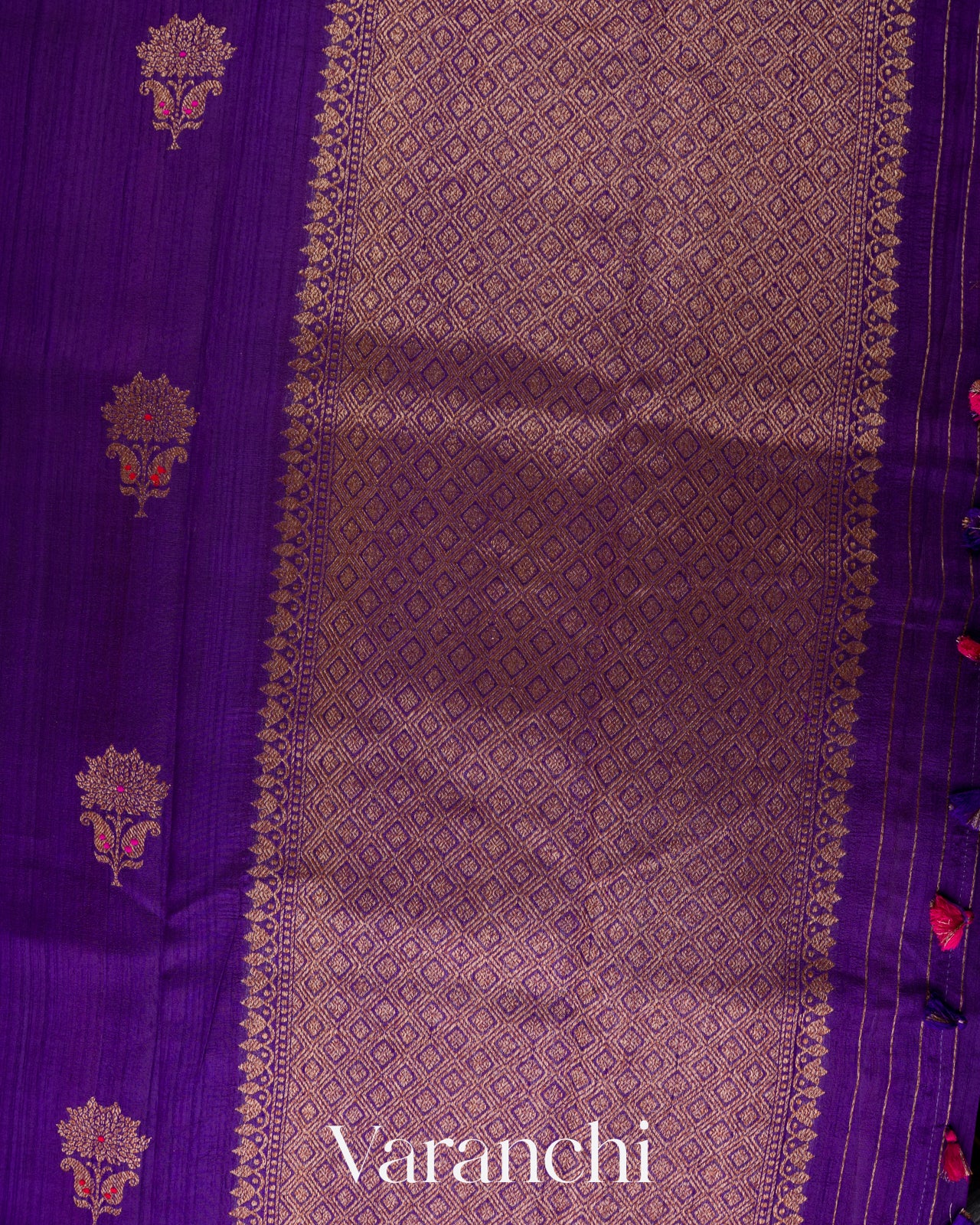 Royal Purple Borderless Pure Raw Silk Handloom Saree