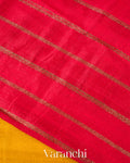 Turmeric Yellow Borderless Pure Raw Silk Handloom Saree