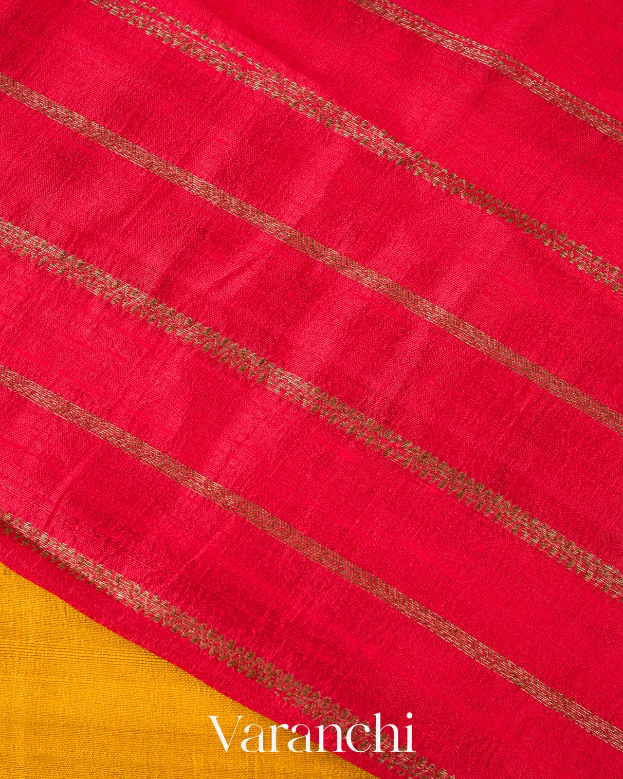 Turmeric Yellow Borderless Pure Raw Silk Handloom Saree