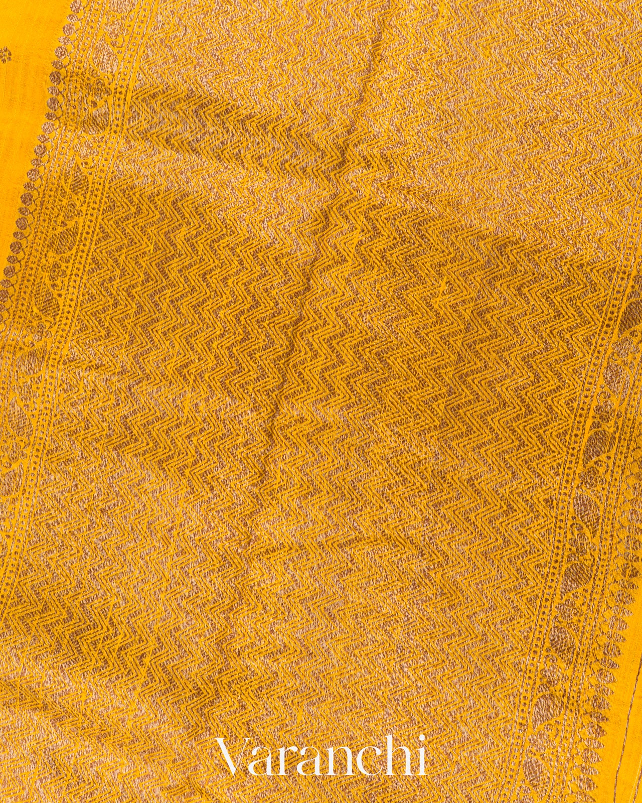 Turmeric Yellow Borderless Pure Raw Silk Handloom Saree