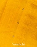 Turmeric Yellow Borderless Pure Raw Silk Handloom Saree