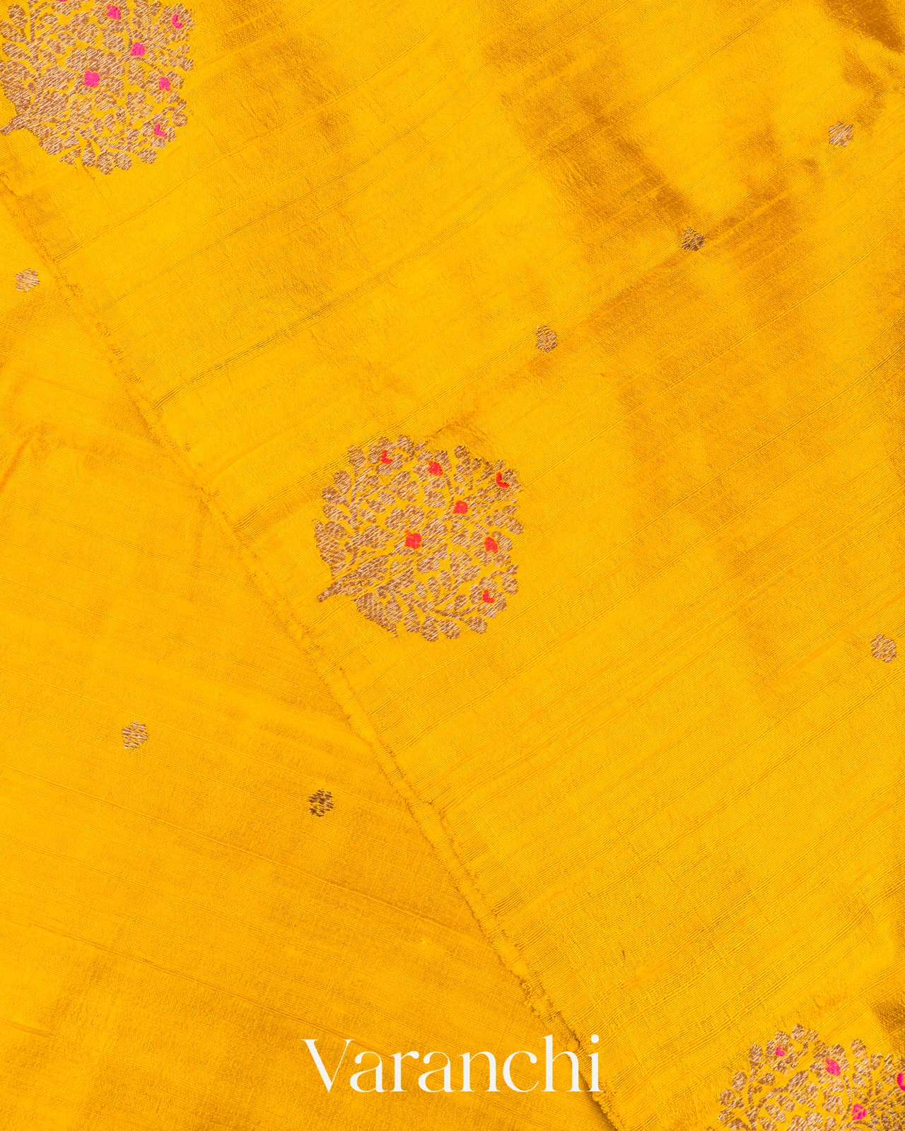 Turmeric Yellow Borderless Pure Raw Silk Handloom Saree