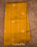 Turmeric Yellow Checks Raw Silk Handloom Saree