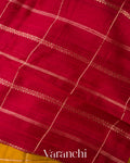 Turmeric Yellow Checks Raw Silk Handloom Saree