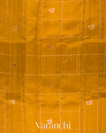 Turmeric Yellow Checks Raw Silk Handloom Saree