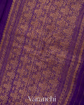 Violet Borderless Pure Raw Silk Handloom Saree
