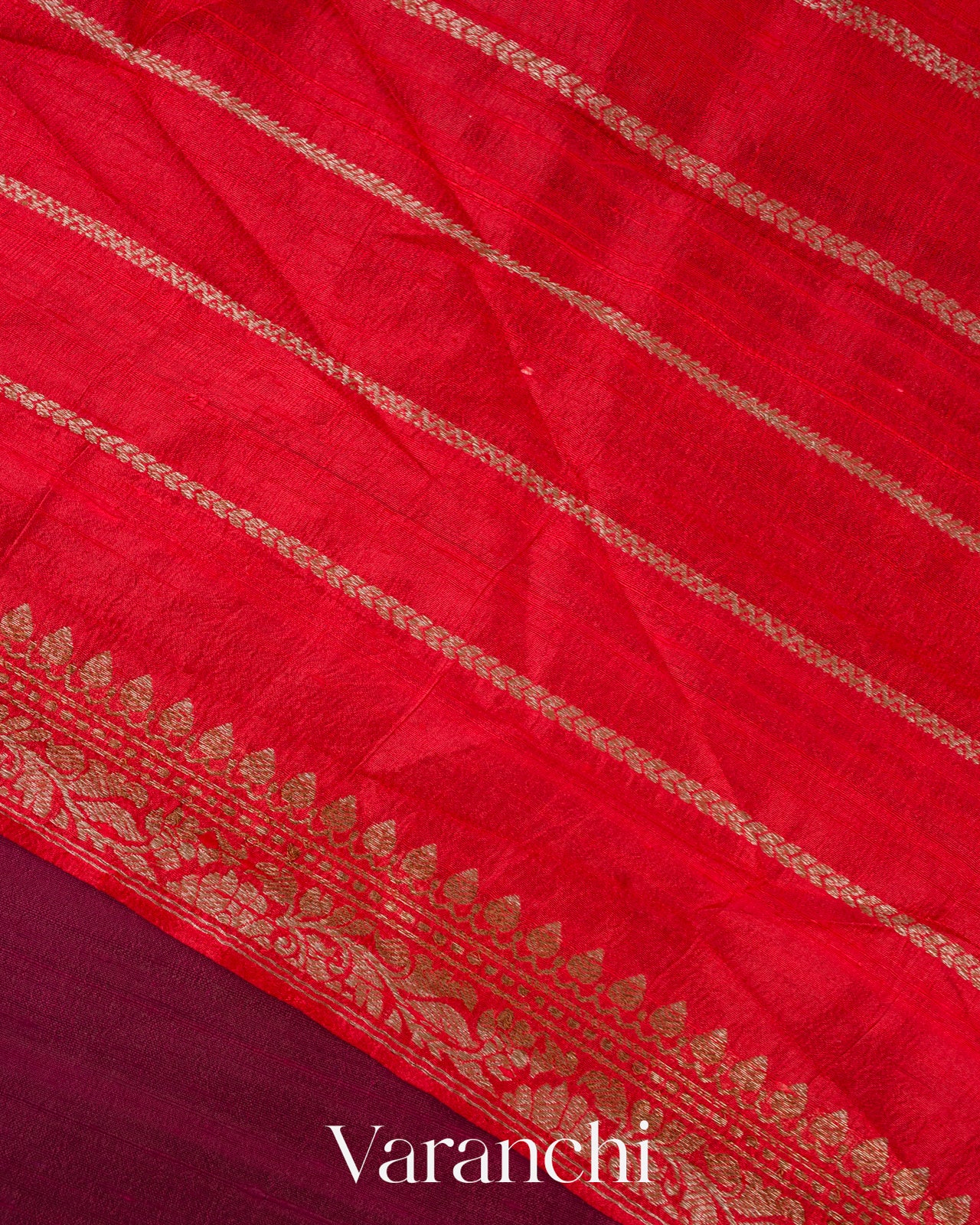 Wine Maroon Pure Raw Silk Handloom Saree