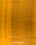 Mustard Yellow Borderless Striped Pure Raw Silk Handloom Saree
