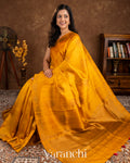 Amber Yellow Raw Silk Handloom Saree 