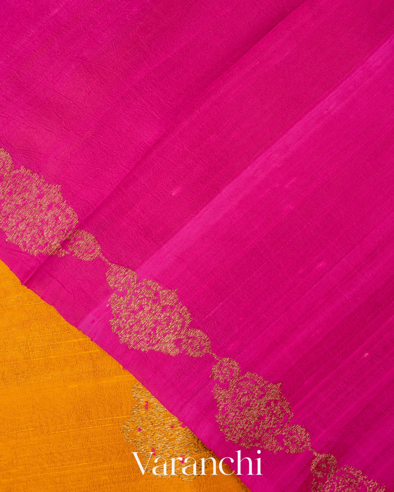 Amber Yellow Raw Silk Handloom Saree 