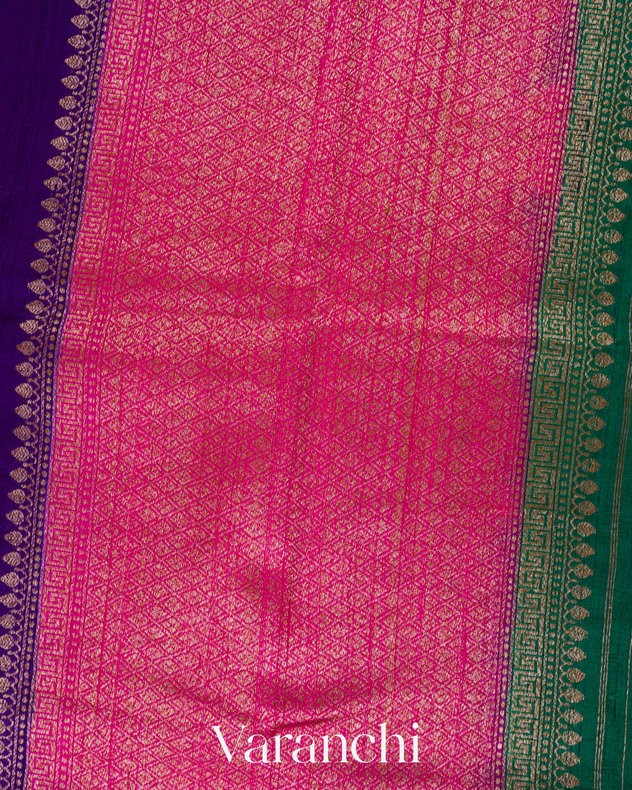 Deep Violet Pure Raw Silk Handloom Saree