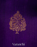 Deep Violet Pure Raw Silk Handloom Saree