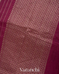 Wine Pure Raw Silk Handloom Saree