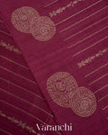 Wine Pure Raw Silk Handloom Saree