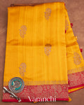 Turmeric Yellow Pure Raw Silk Handloom Saree