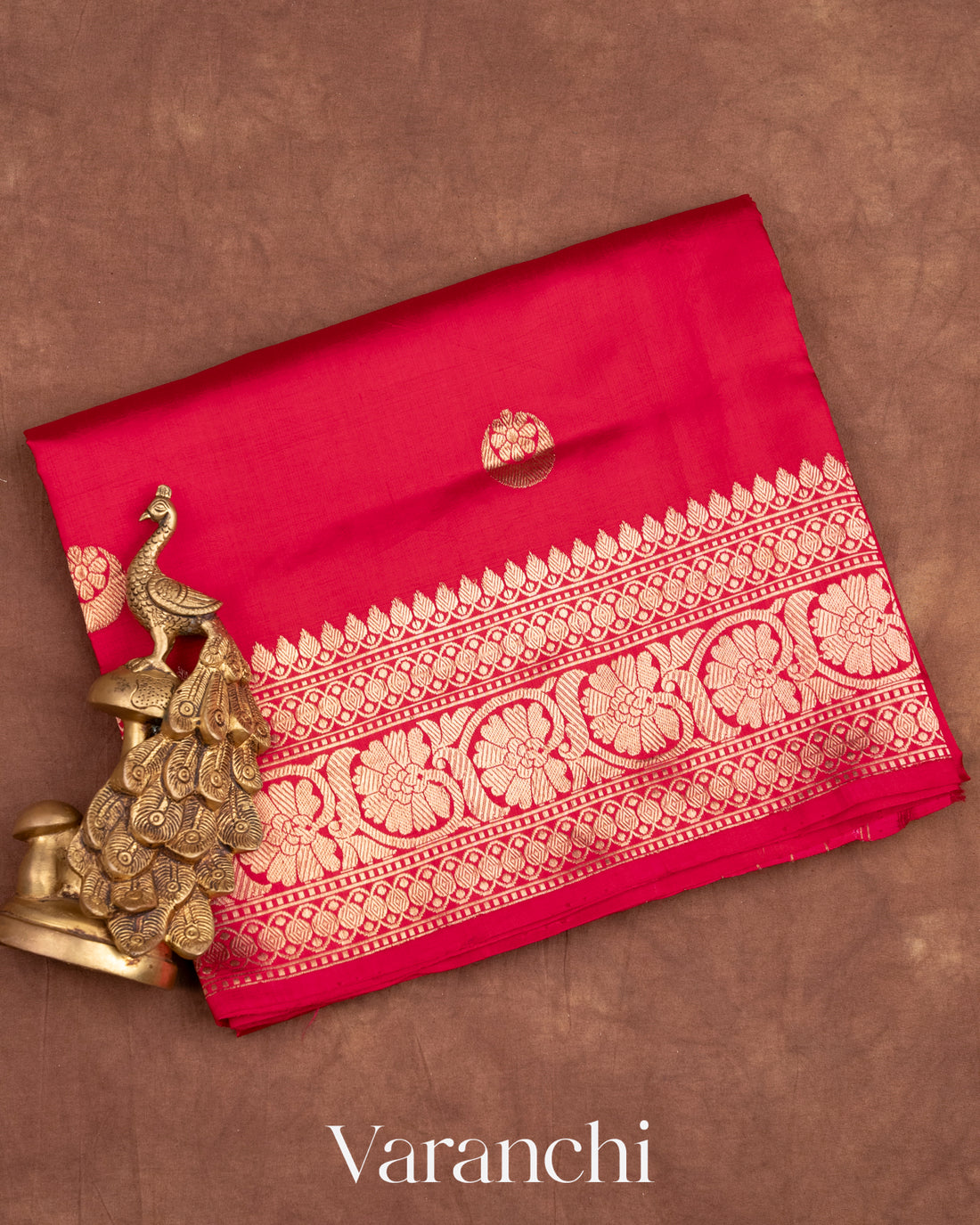 Ruby Red Pure Katan Silk Handloom Saree