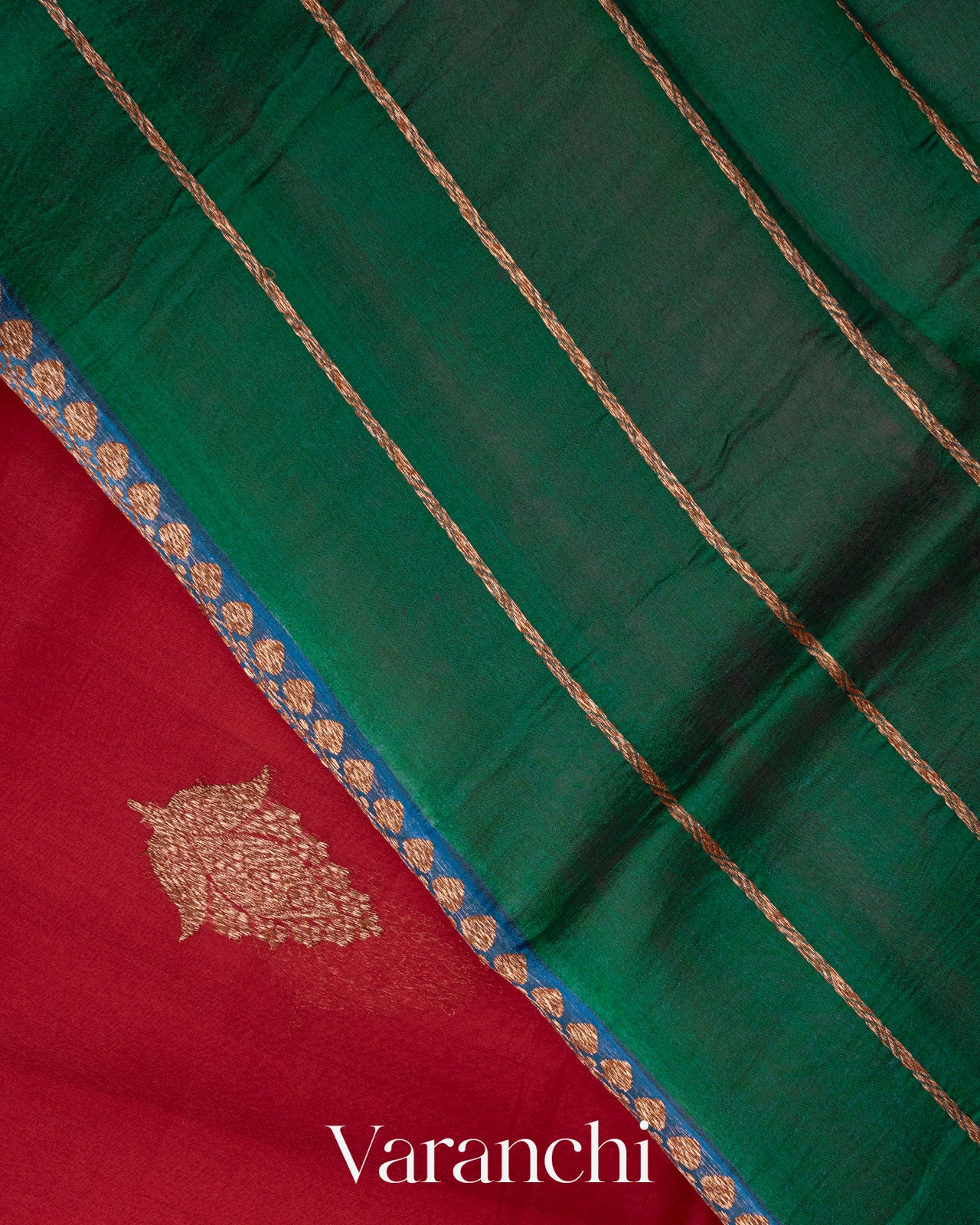 Red Pure Kora Silk Handloom Saree