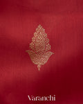 Red Pure Kora Silk Handloom Saree