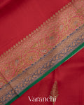 Red Pure Kora Silk Handloom Saree