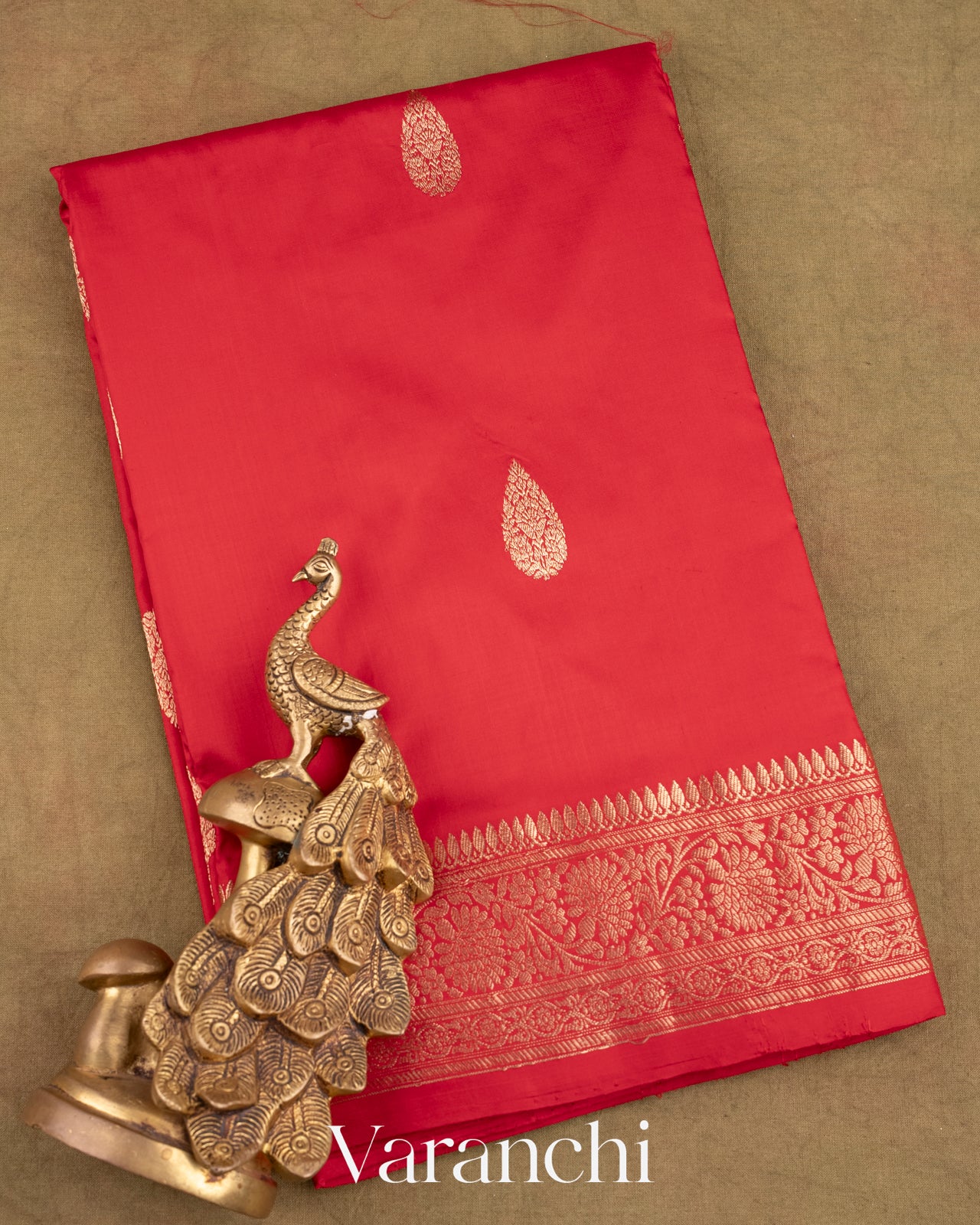 Red Pure Katan Silk Handloom Saree