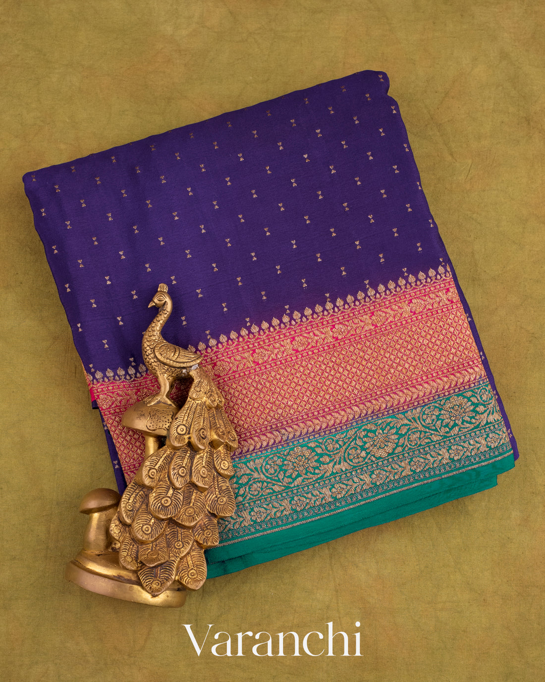 Navy Blue Pure Crepe Silk Handloom Saree