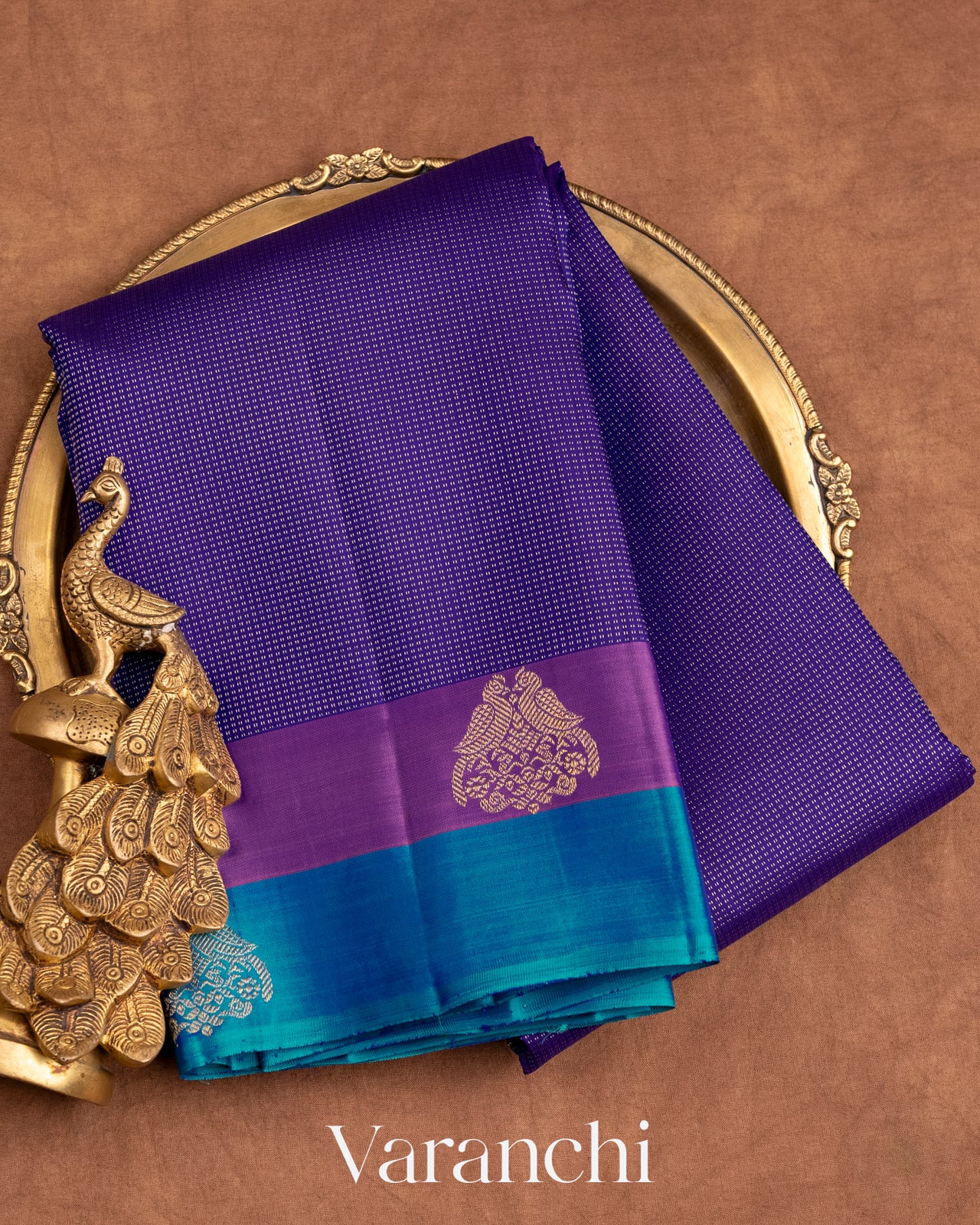 Royal Blue Pure Kanchipuram Silk Handloom Saree