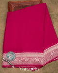 Ruby Pink Pure Georgette Silk Saree