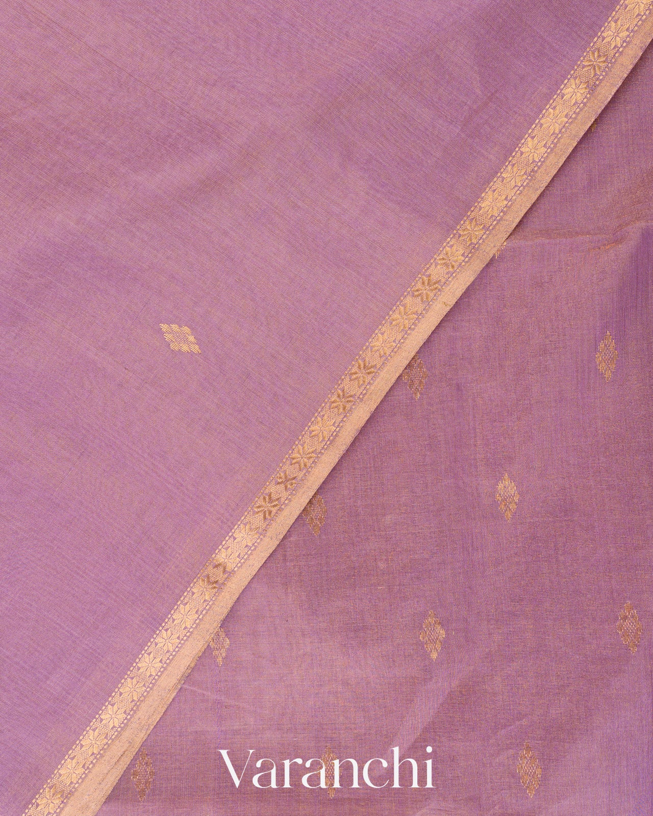 Soft Lavender Pure Maheswari Silk Cotton Handloom Saree  