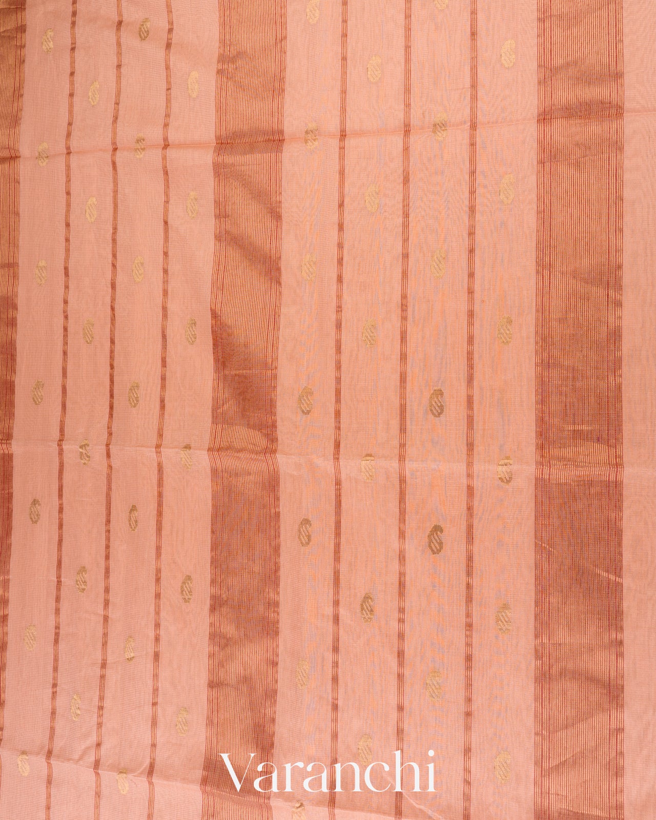 Powder Peach Pure Chanderi Silk Cotton Saree 
