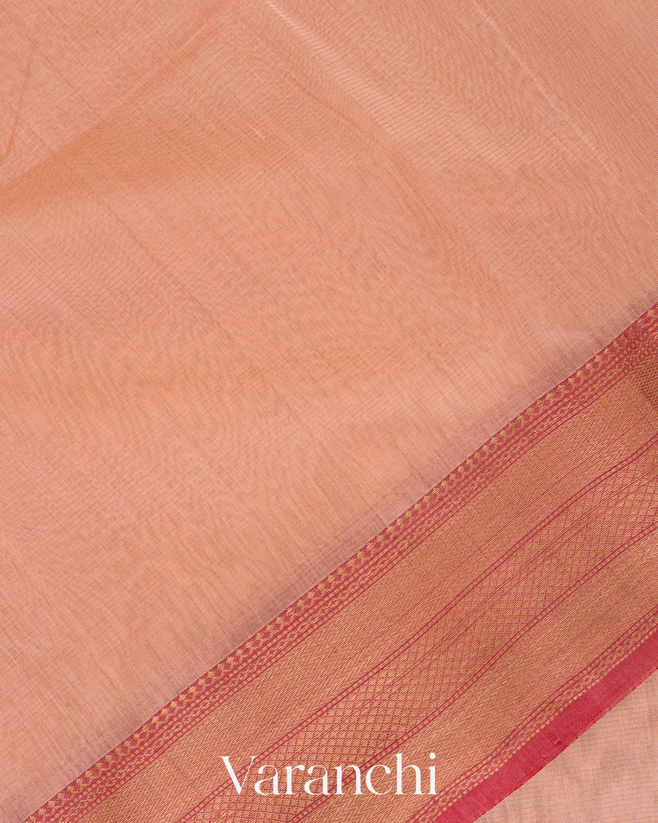 Powder Peach Pure Chanderi Silk Cotton Saree 