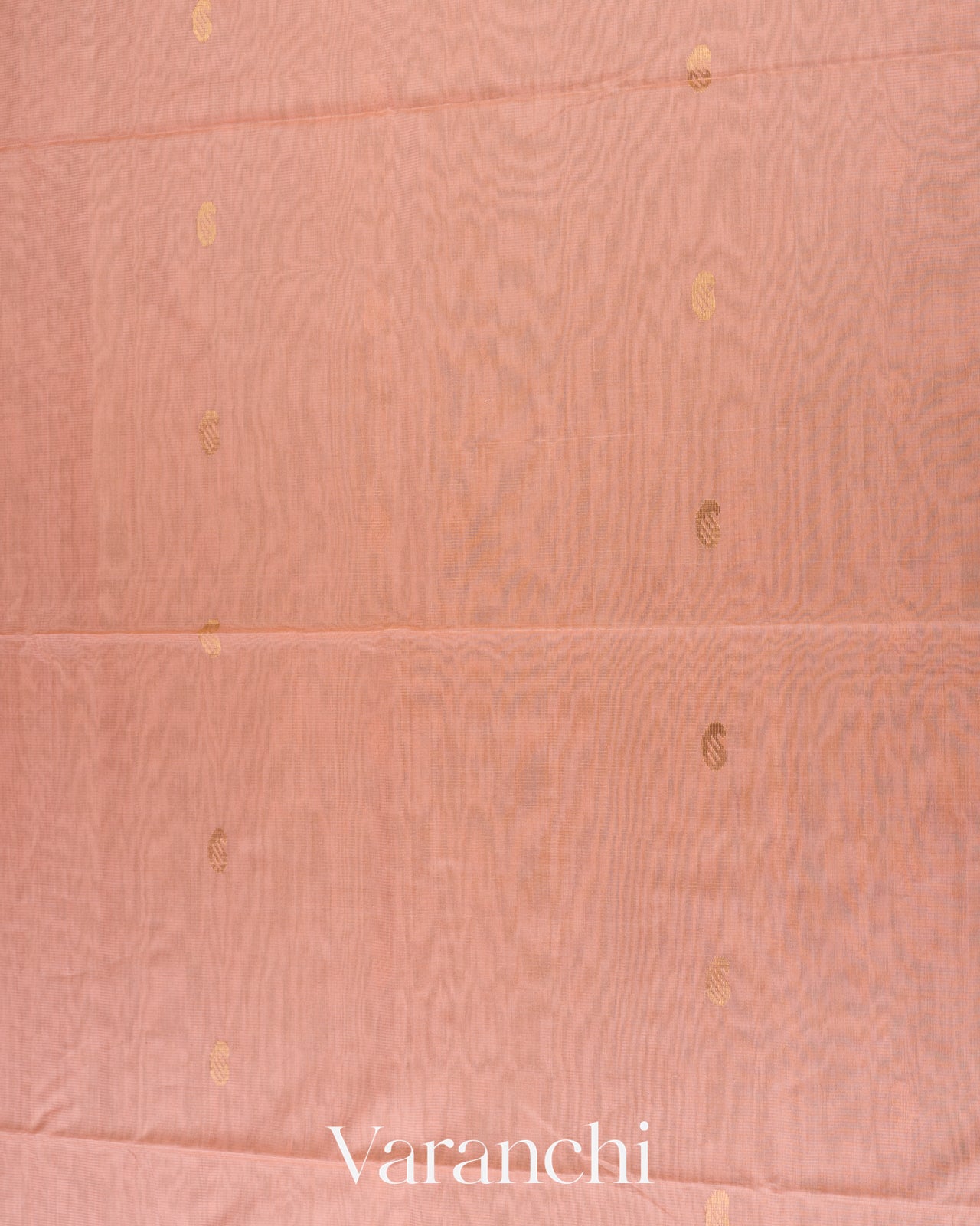 Blush Peach Pure Maheswari Silk Cotton Handloom Saree