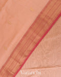 Powder Peach Pure Chanderi Silk Cotton Saree 
