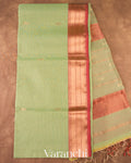 Pastel Green Pure Maheswari Silk Cotton Handloom Saree